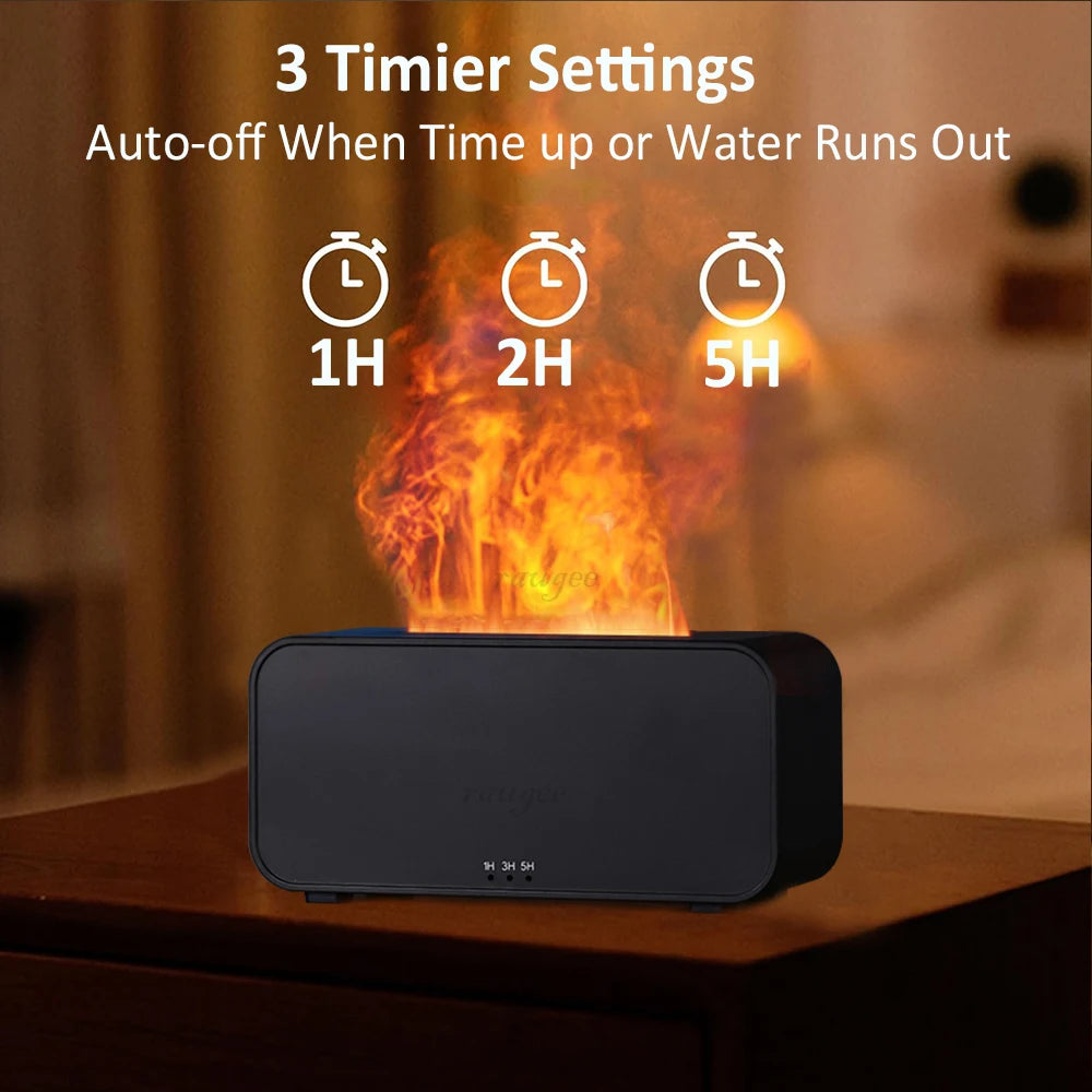 Aroma Diffuser Mini 7 Colorful Flame Air Humidifier Add Essential Oil Aromatherapy with Timing Setting for Home Bedroom Office
